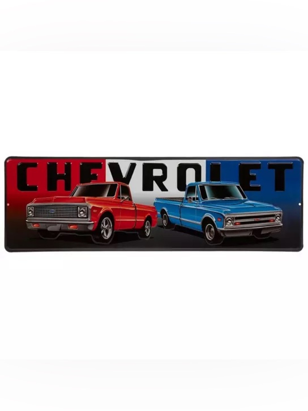 Red, White & Blue Chevrolet Metal Sign